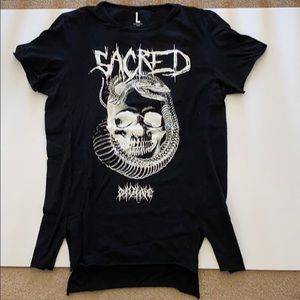 Asos Grungy Tee With Slit Cut Up Sides